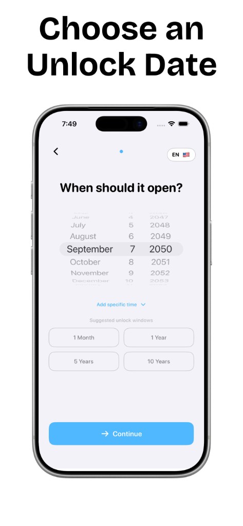 Time Capsule app — Lock a Memory