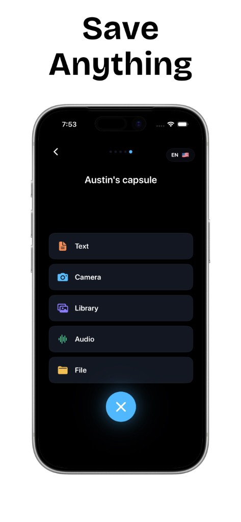 Time Capsule app — Choose Unlock Date
