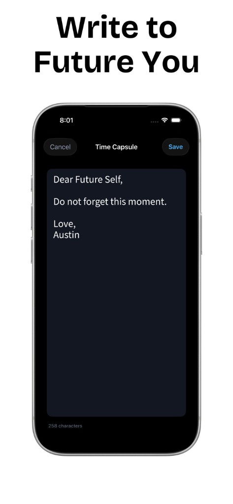 Time Capsule app — Write to Future You